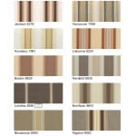 Eine Auswahl an Primasol Markisen-Farbmustern mit verschiedenen Farbtönen und Namen.
