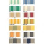 Eine Sammlung von „Primasol Markisen“-Stoffmustern mit verschiedenen Farbtönen und passenden Farbkombinationen, jeweils mit einem einzigartigen Namen und einer Nummer gekennzeichnet.