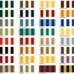 Eine Kollektion von Primasol Markisen-Farben und Stoffen mit passenden Namen und Identifikationsnummern.